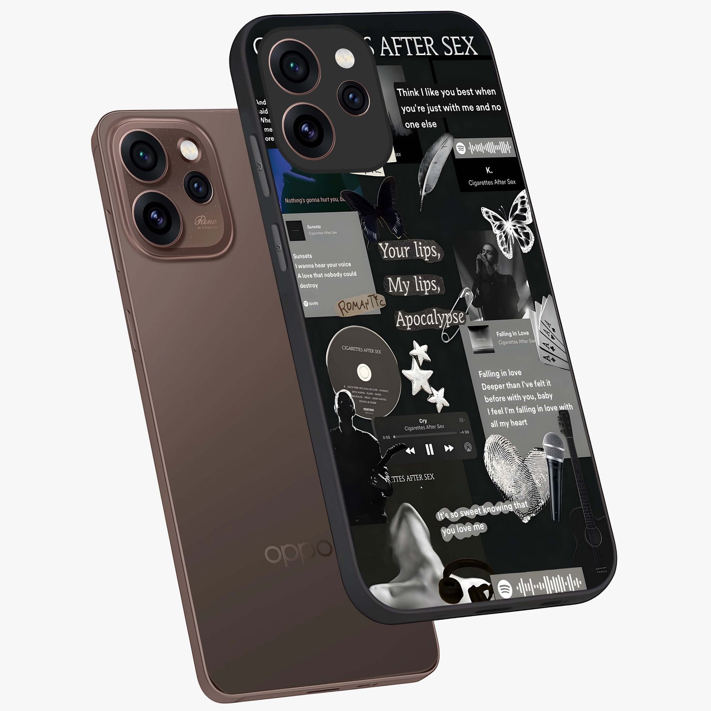 Midnight Love Echo Glass Case displayed in angled mockup highlighting elegant love inspired design with deep aesthetic style.