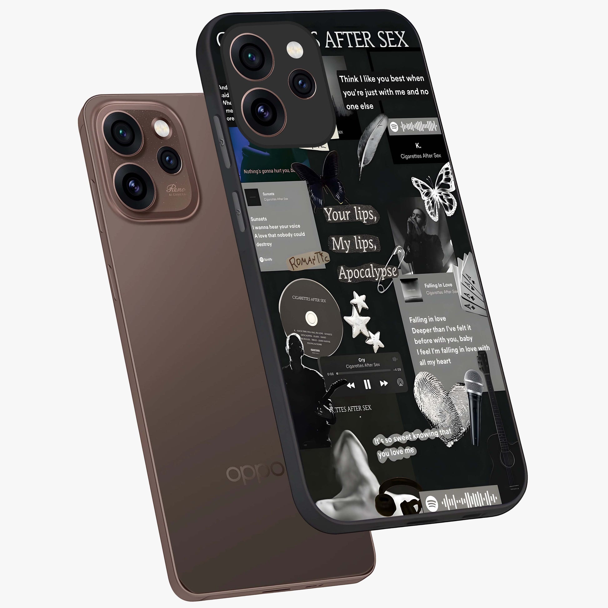 Midnight Love Echo Glass Case displayed in angled mockup highlighting elegant love inspired design with deep aesthetic style.