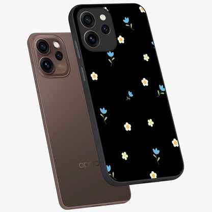 Minimal Petal Whispers Glass Case displayed in angled mockup highlighting delicate petal design with clean minimal aesthetic.