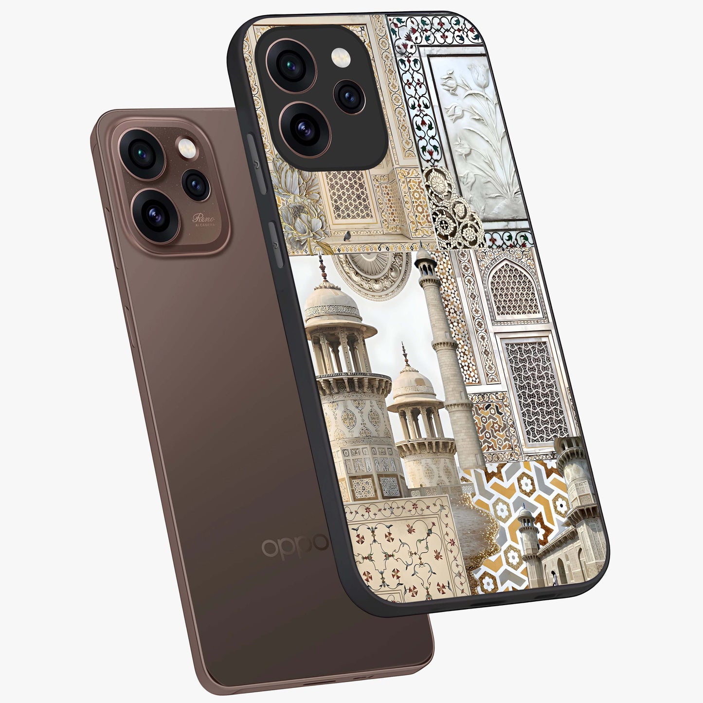 Mughal Marble Legacy Glass Case displayed in angled mockup highlighting elegant heritage marble artwork with royal aesthetic.