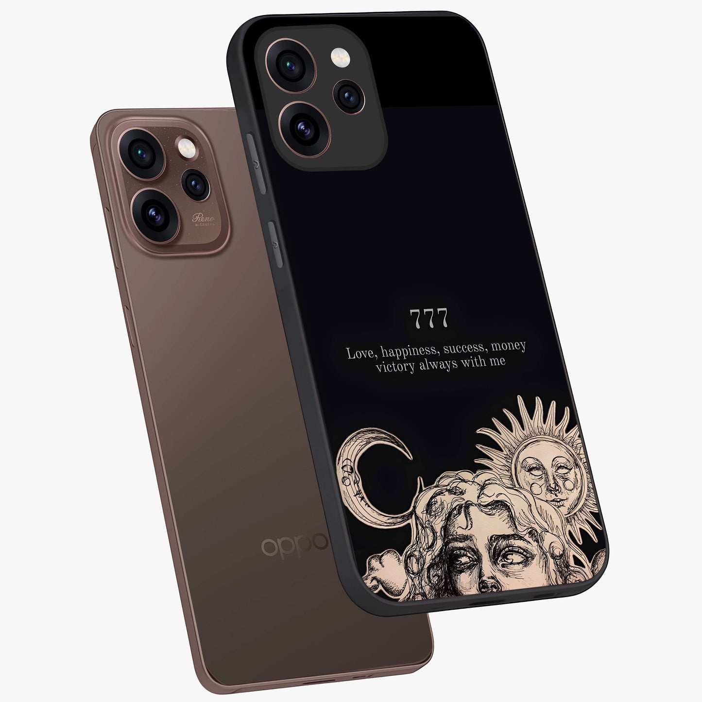 Mystic Victory Aura Glass Case displayed in angled mockup highlighting energetic aura design with bold mystical aesthetic.