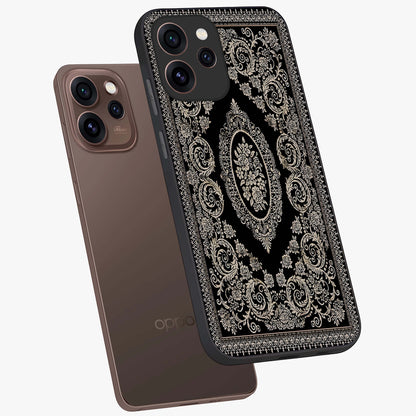Noir Bloom Elegance Glass Case displayed in angled mockup highlighting refined flower design with stylish noir aesthetic.