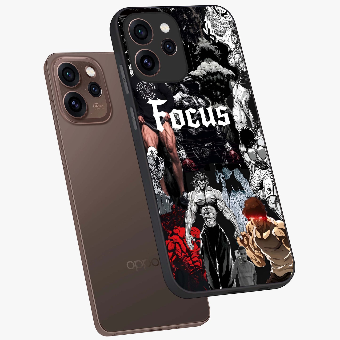 Relentless Power Focus Glass Case displayed in angled mockup highlighting bold statement design with modern aesthetic style.