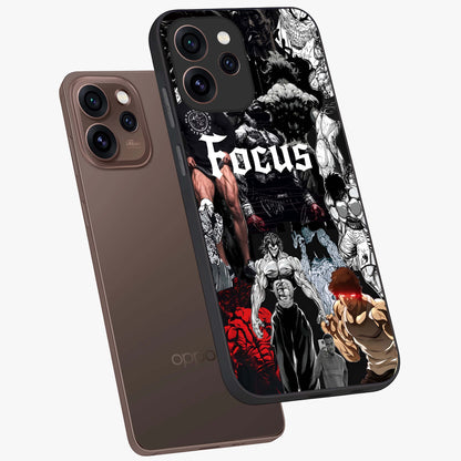 Relentless Power Focus Glass Case displayed in angled mockup highlighting bold statement design with modern aesthetic style.
