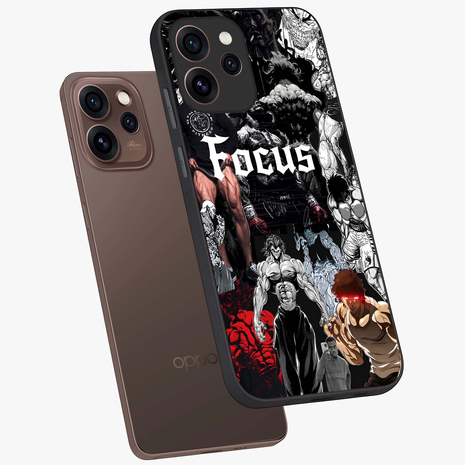 Relentless Power Focus Glass Case displayed in angled mockup highlighting bold statement design with modern aesthetic style.