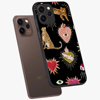 Sacred Jungle Heart Glass Case displayed in angled mockup highlighting lush tropical design with natural aesthetic style.