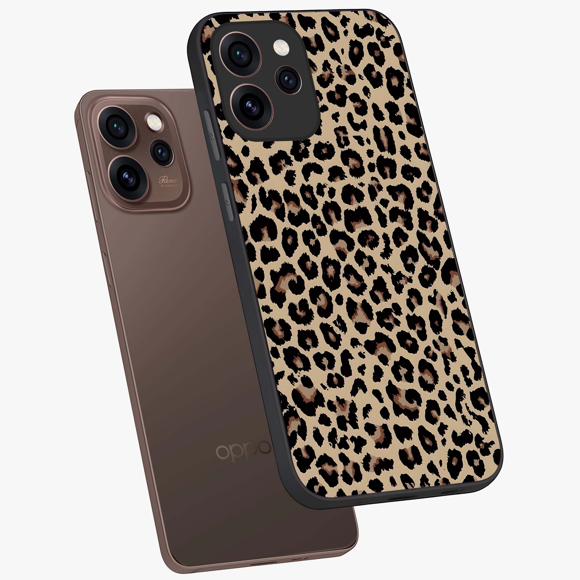 Savage Chic Pattern Glass Case displayed in angled mockup highlighting bold fashion inspired design with chic aesthetic.