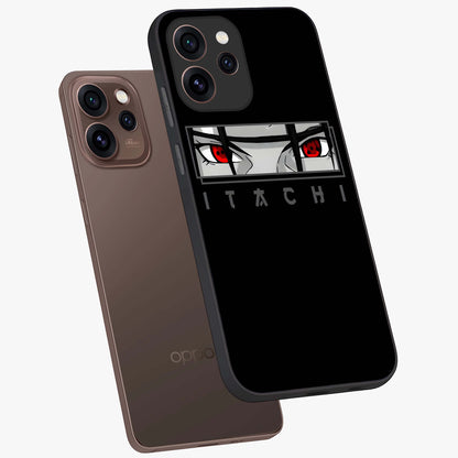 Scarlet Gaze Dominance Glass Case displayed in angled mockup highlighting intense visual design with bold scarlet aesthetic.