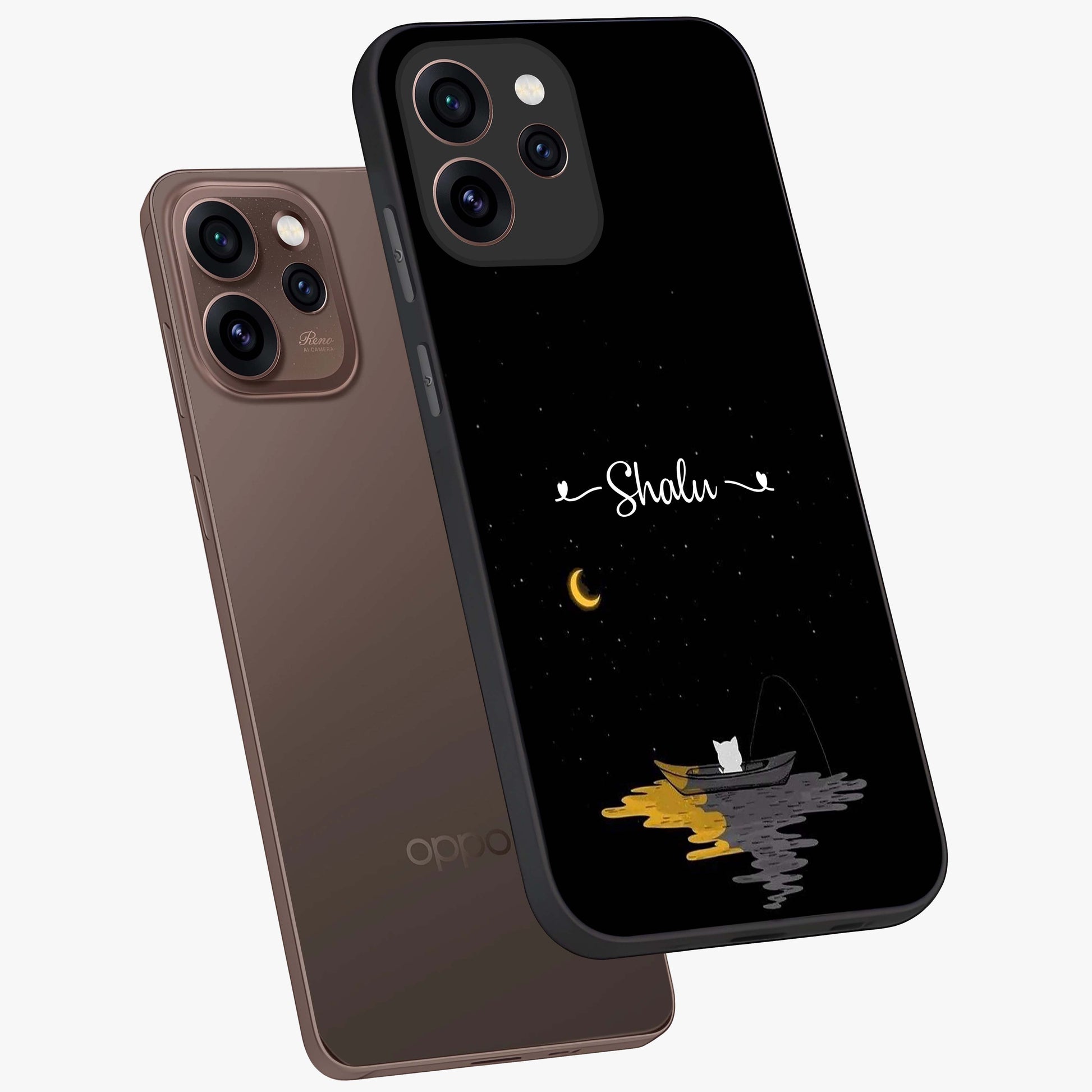 Silent Night Row Glass Case displayed in angled mockup highlighting peaceful evening design with dreamy night aesthetic.