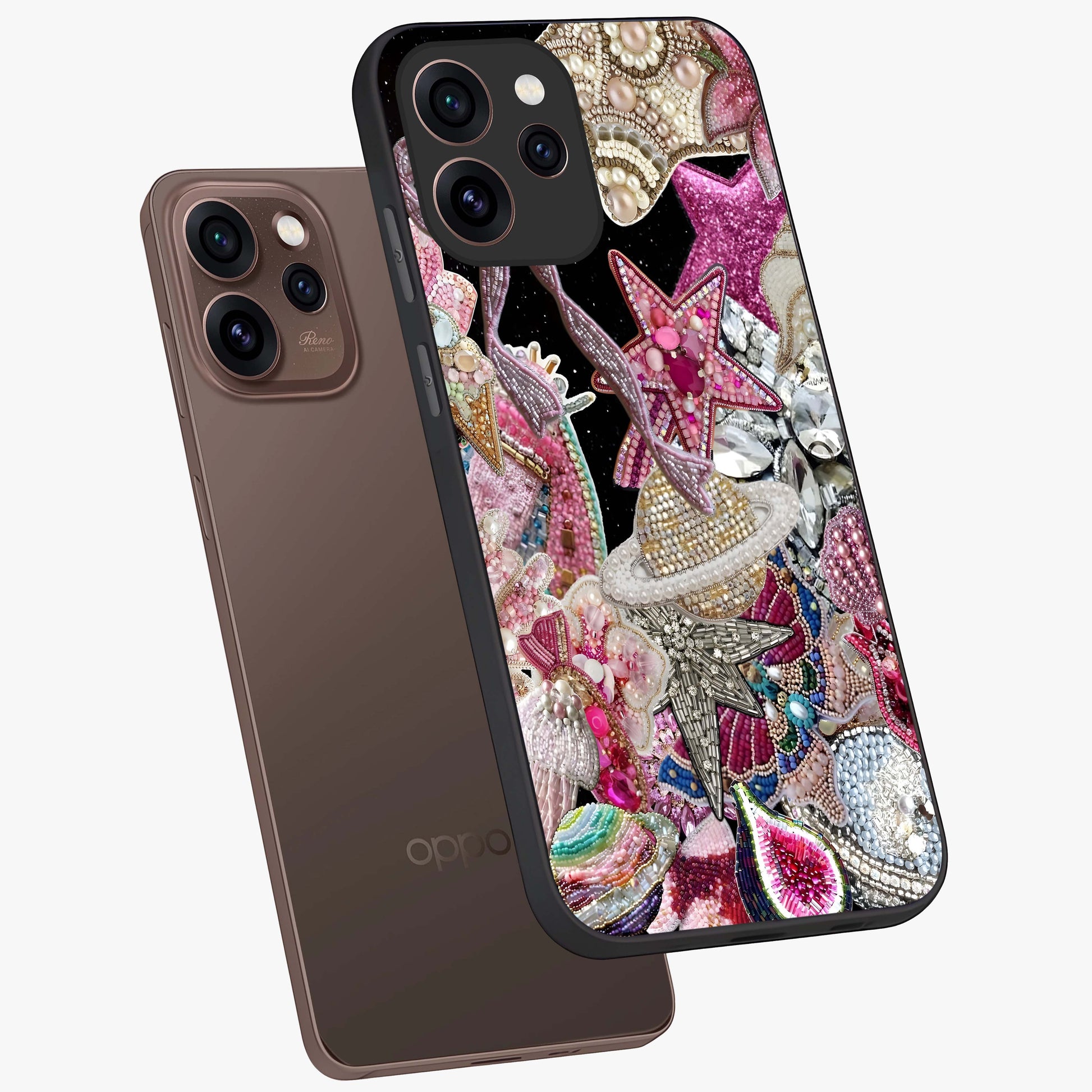 Starlit Jewel Dream Glass Case displayed in angled mockup highlighting glowing celestial jewel design with dreamy aesthetic.