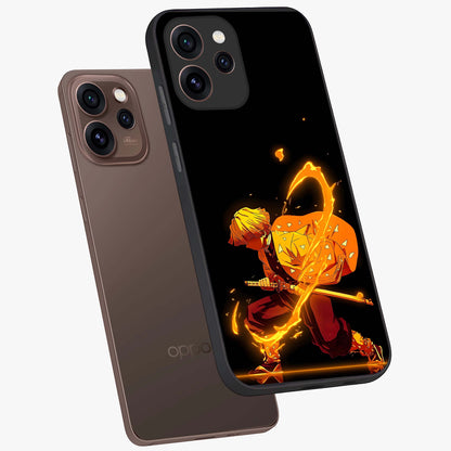Thunder Flame Execution Glass Case displayed in angled mockup highlighting dramatic fire themed design with intense fantasy aesthetic.