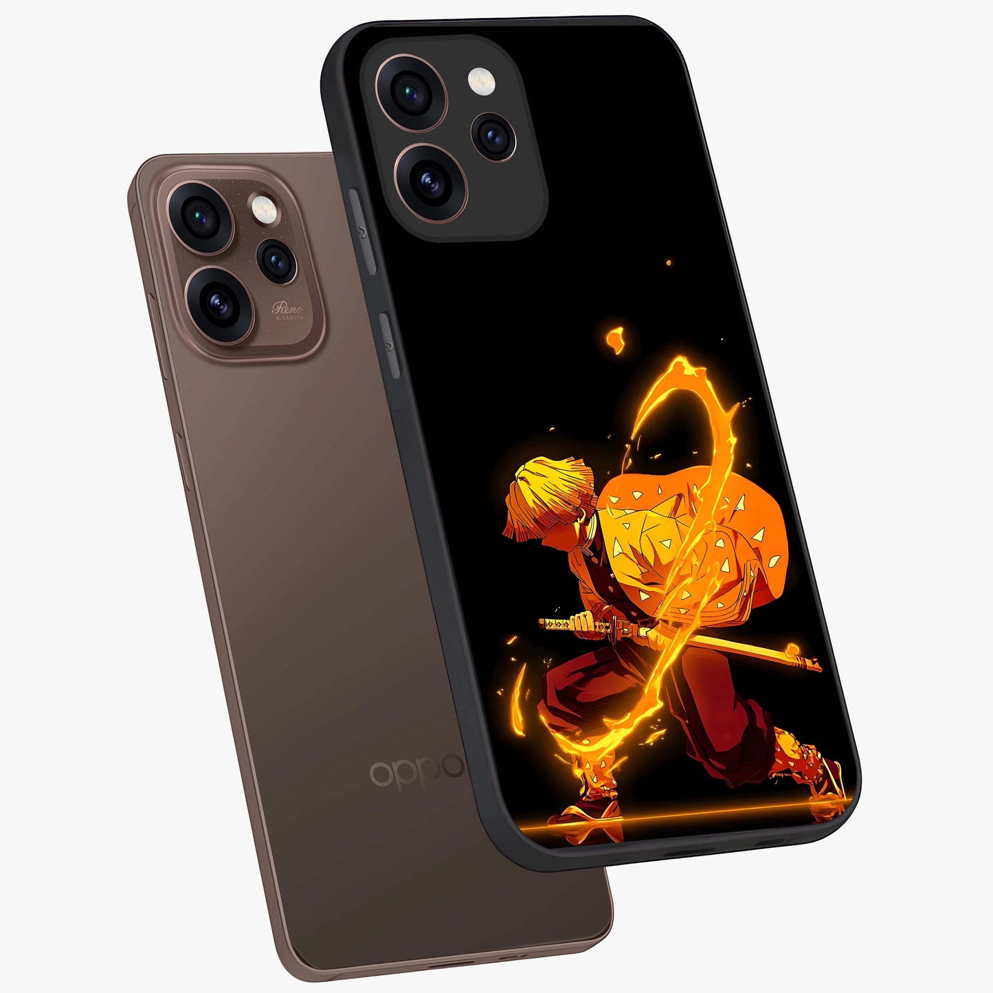 Thunder Flame Execution Glass Case displayed in angled mockup highlighting dramatic fire themed design with intense fantasy aesthetic.