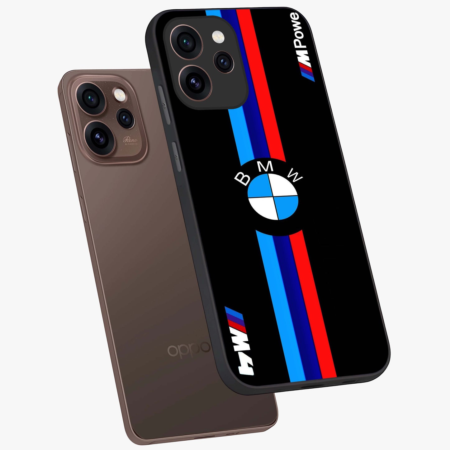 Turbo BMW Beast Glass Case displayed in angled mockup highlighting sleek racing car design with bold automotive aesthetic.