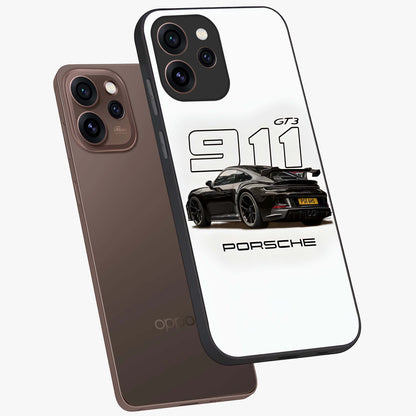 Turbo Legacy Icon Glass Case displayed in angled mockup highlighting dynamic automotive design with performance aesthetic.