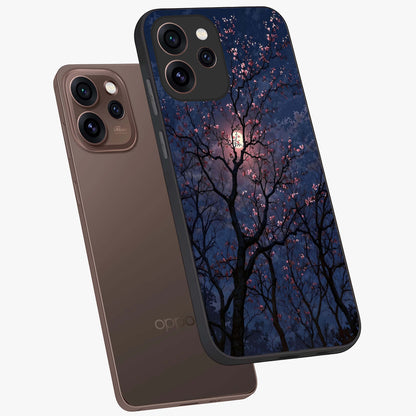 Twilight Sakura Serenade Glass Case displayed in angled mockup highlighting delicate sakura flower design with dreamy aesthetic.