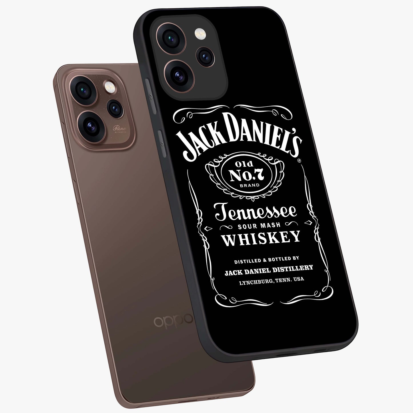 Vintage Whiskey Heritage Glass Case displayed in angled mockup highlighting retro beverage themed design with heritage aesthetic.