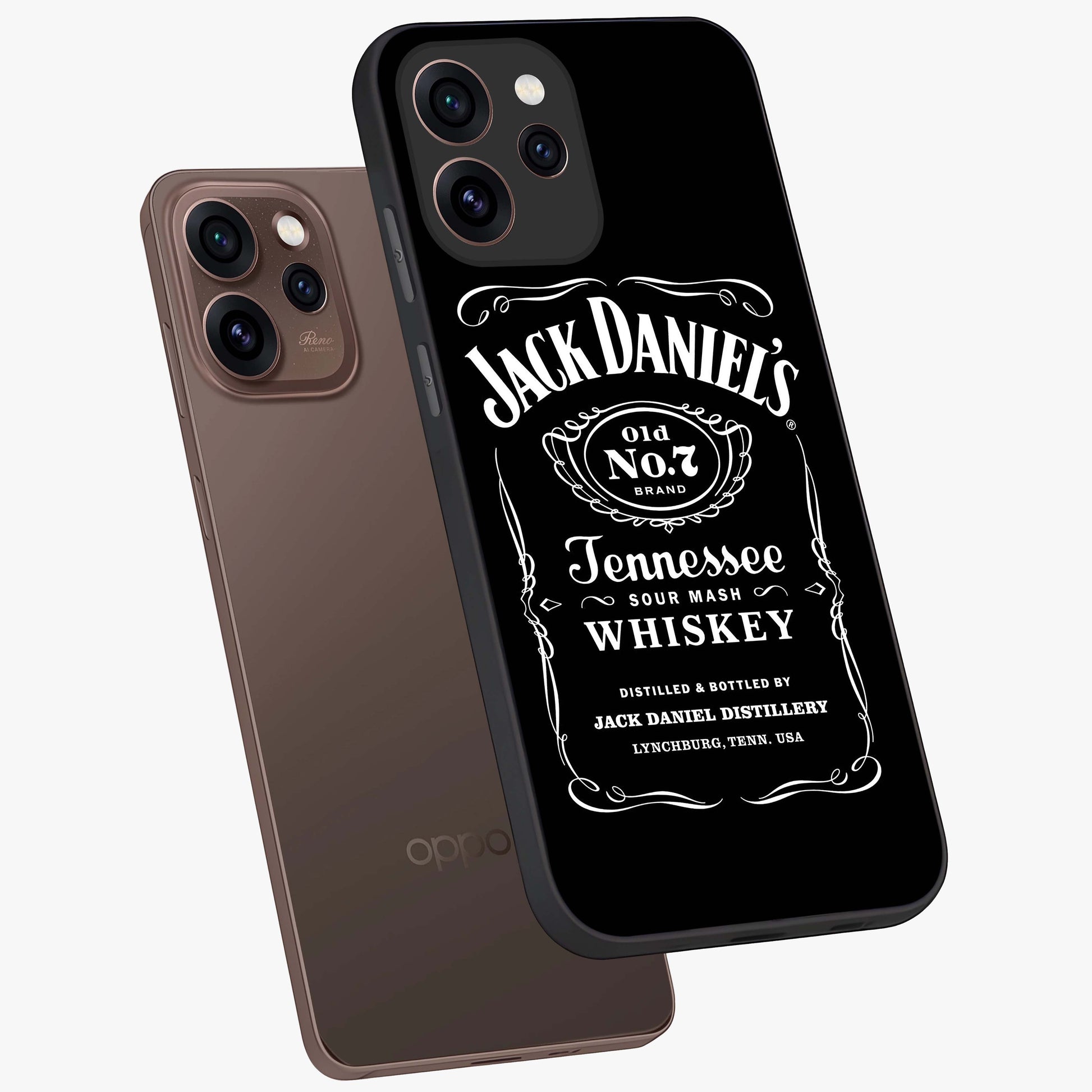 Vintage Whiskey Heritage Glass Case displayed in angled mockup highlighting retro beverage themed design with heritage aesthetic.