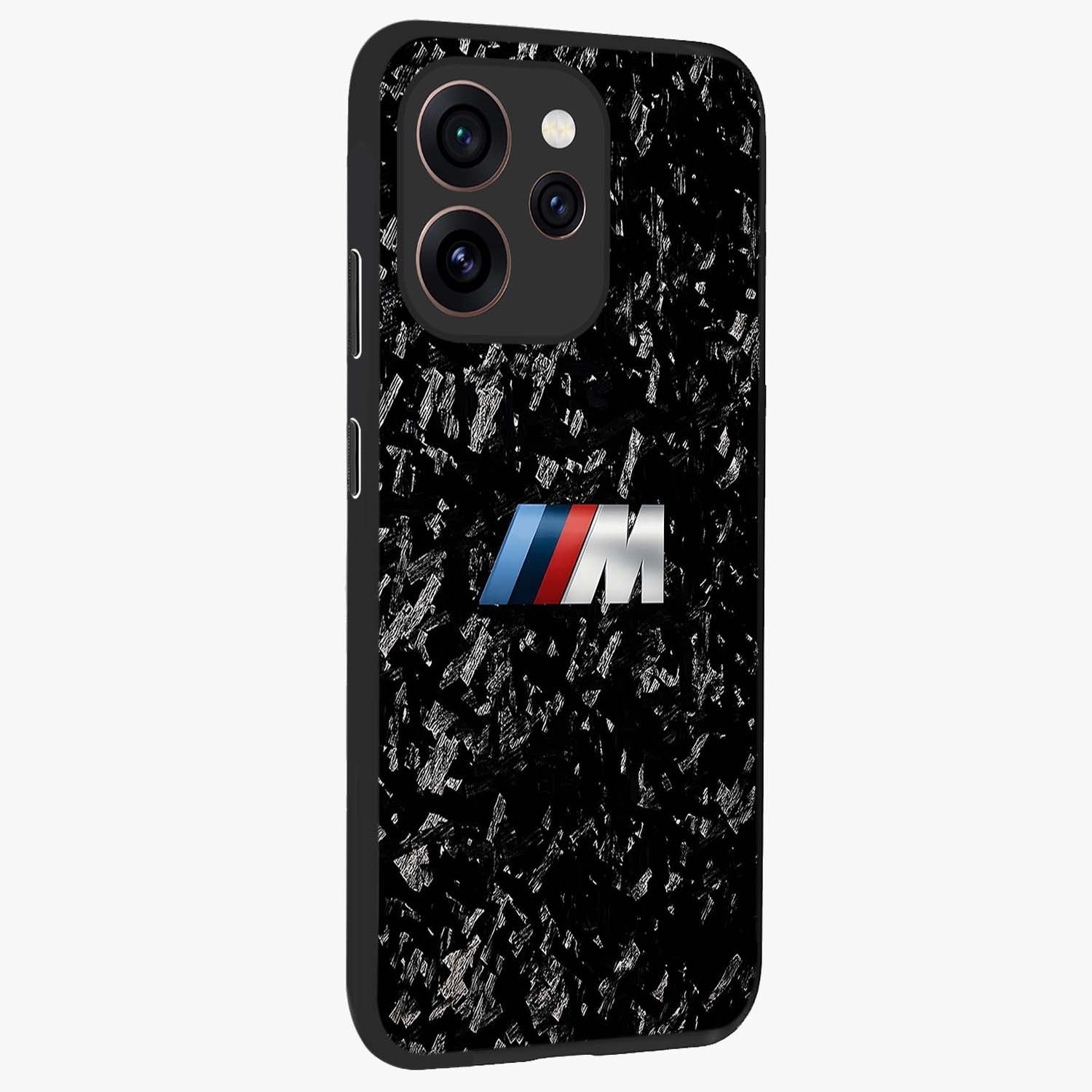 Carbon Speed Mark Glass Case upright view showcasing modern carbon speed graphic with bold automotive theme.