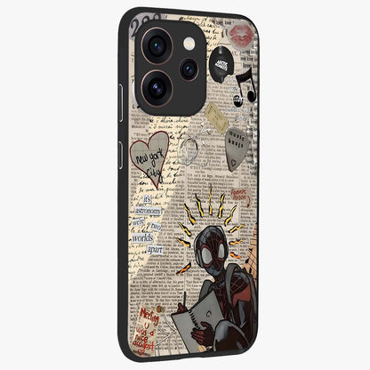 City Dream Sketch Glass Case upright view showcasing urban skyline artwork with stylish hand drawn design.