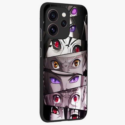 Eyes of Destiny Glass Case upright view showcasing symbolic eye artwork with dramatic artistic theme.