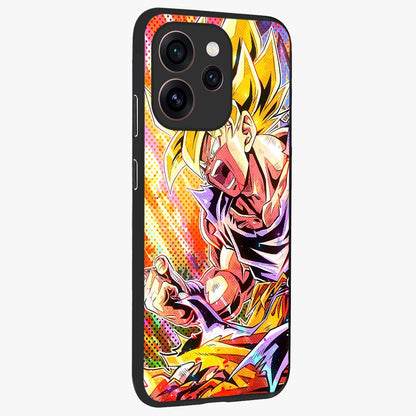 Firing Goku Glass Case upright view showcasing energetic anime artwork with bold warrior theme.