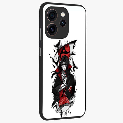 Itachi Limited Edition Naruto Anime Glass Case upright view showcasing intense anime artwork with powerful character theme.
