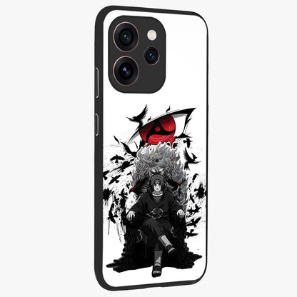 Uchiha Shadow Throne Glass Case upright view showcasing magical underwater galaxy artwork with vibrant cosmic theme.