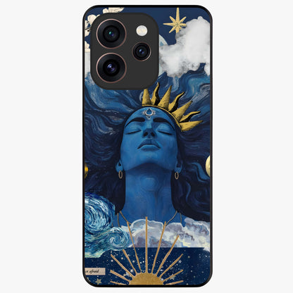 Aesthetic Lord Shiva Glass Case showing flat back view with divine Shiva artwork and glossy glass finish.