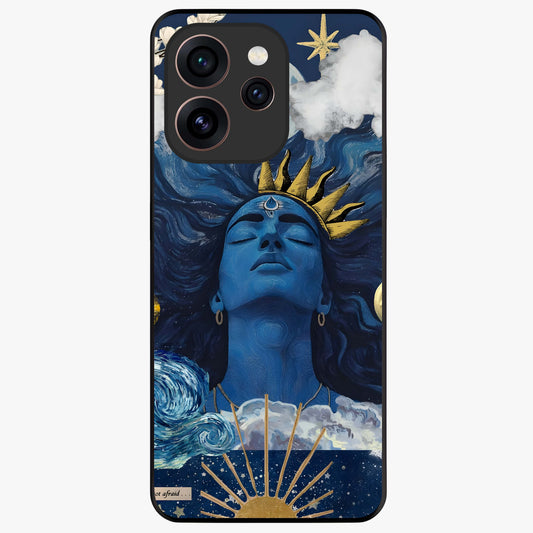 Aesthetic Lord Shiva Glass Case showing flat back view with divine Shiva artwork and glossy glass finish.