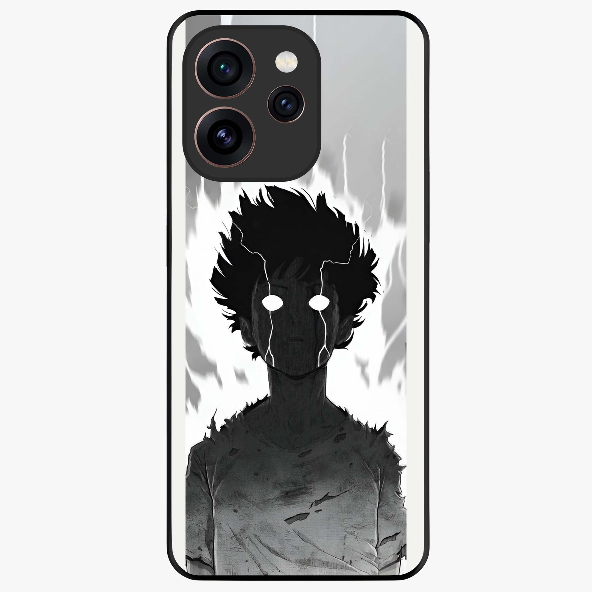 Awakened Inner Rage Glass Case showing flat back view with intense artistic artwork and glossy glass finish.