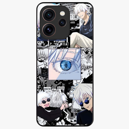 Infinity Sorcerer Chaos Glass Case showing flat back view with mystical sorcerer themed artwork and glossy glass finish.