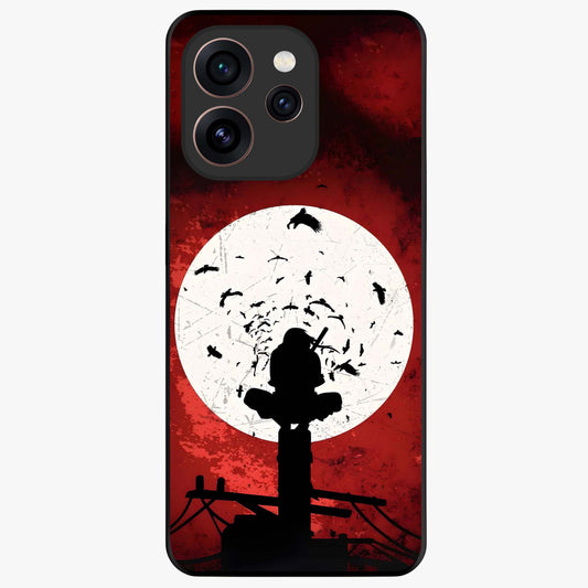 Itachi Limited Edition Naruto Anime Glass Case showing flat back view with iconic anime character artwork and glossy glass finish.