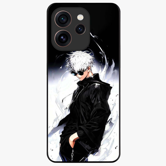 Limitless Shadow King Glass Case showing flat back view with powerful shadow warrior artwork and glossy glass finish.