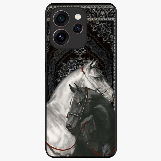 Majestic Ride Legacy Glass Case showing flat back view with powerful automotive inspired artwork and glossy glass finish.