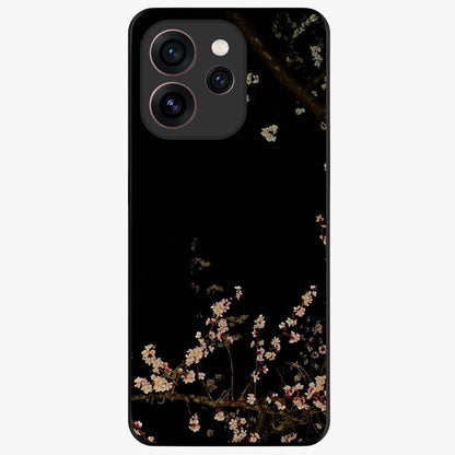 Petal Moon Light With Custom Name Glass Case showing flat back view with floral moonlight artwork and personalized name design.