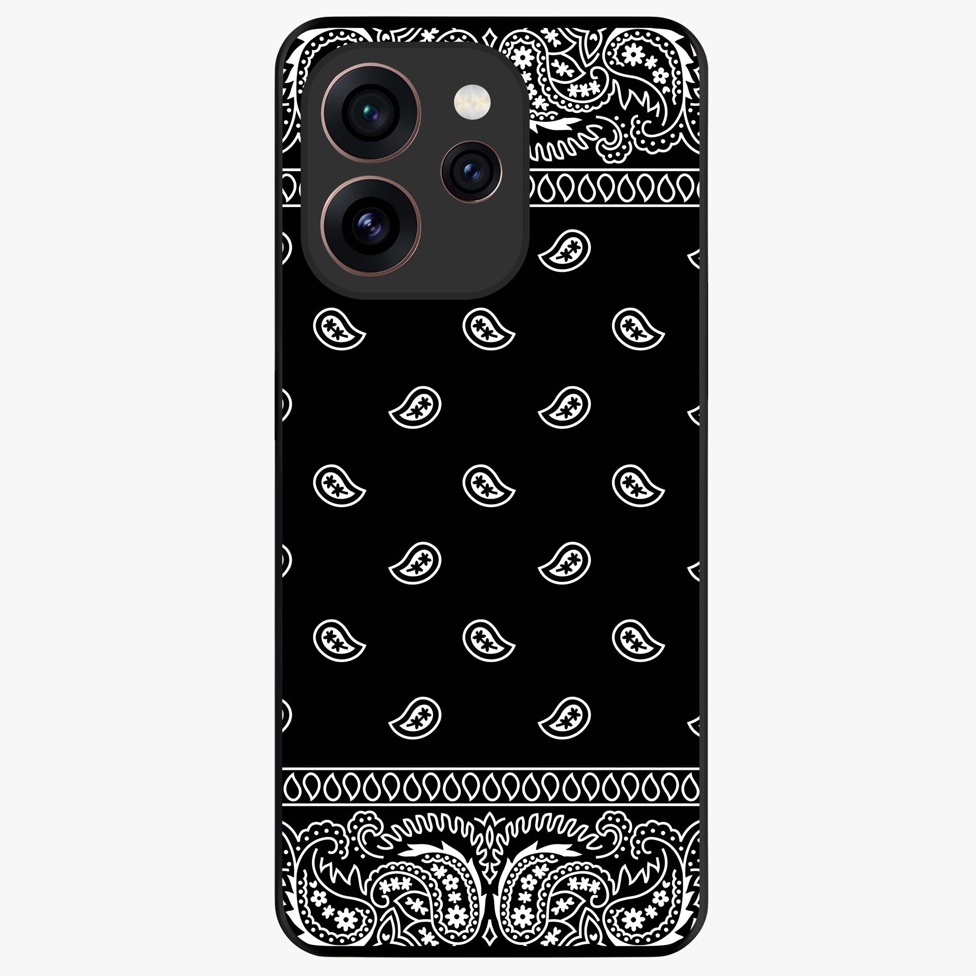 Retro Rebel Threads Glass Case showing flat back view with vintage street style artwork and glossy glass finish.