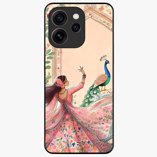 Royal Grace Muse Glass Case showing flat back view with elegant artistic artwork and glossy glass finish.