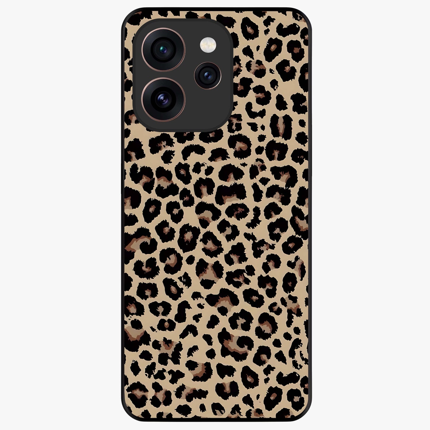 Savage Chic Pattern Glass Case showing flat back view with stylish patterned artwork and glossy glass finish.