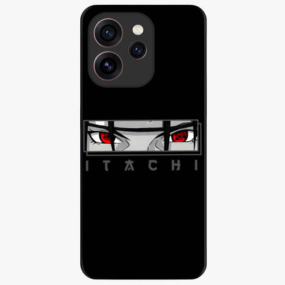 Scarlet Gaze Dominance Glass Case showing flat back view with striking red themed artwork and glossy glass finish.
