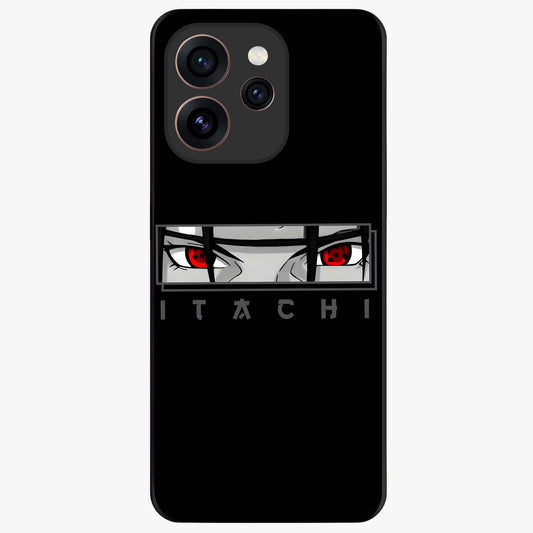 Scarlet Gaze Dominance Glass Case showing flat back view with striking red themed artwork and glossy glass finish.