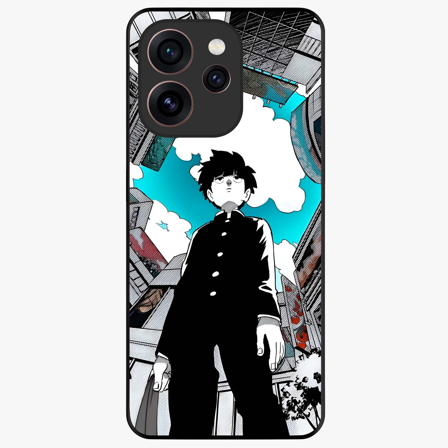 Silent Psychic Awakening Glass Case showing flat back view with mystical psychic themed artwork and glossy glass finish.