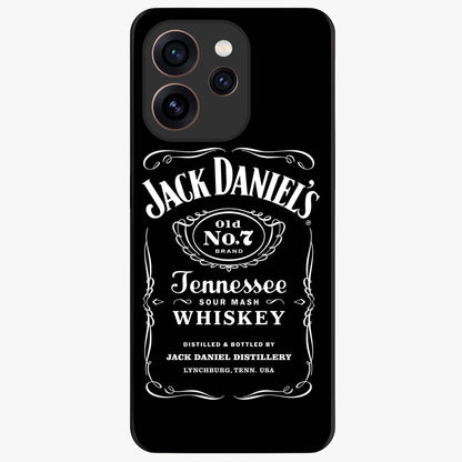 Vintage Whiskey Heritage Glass Case showing flat back view with classic whiskey inspired artwork and glossy glass finish.