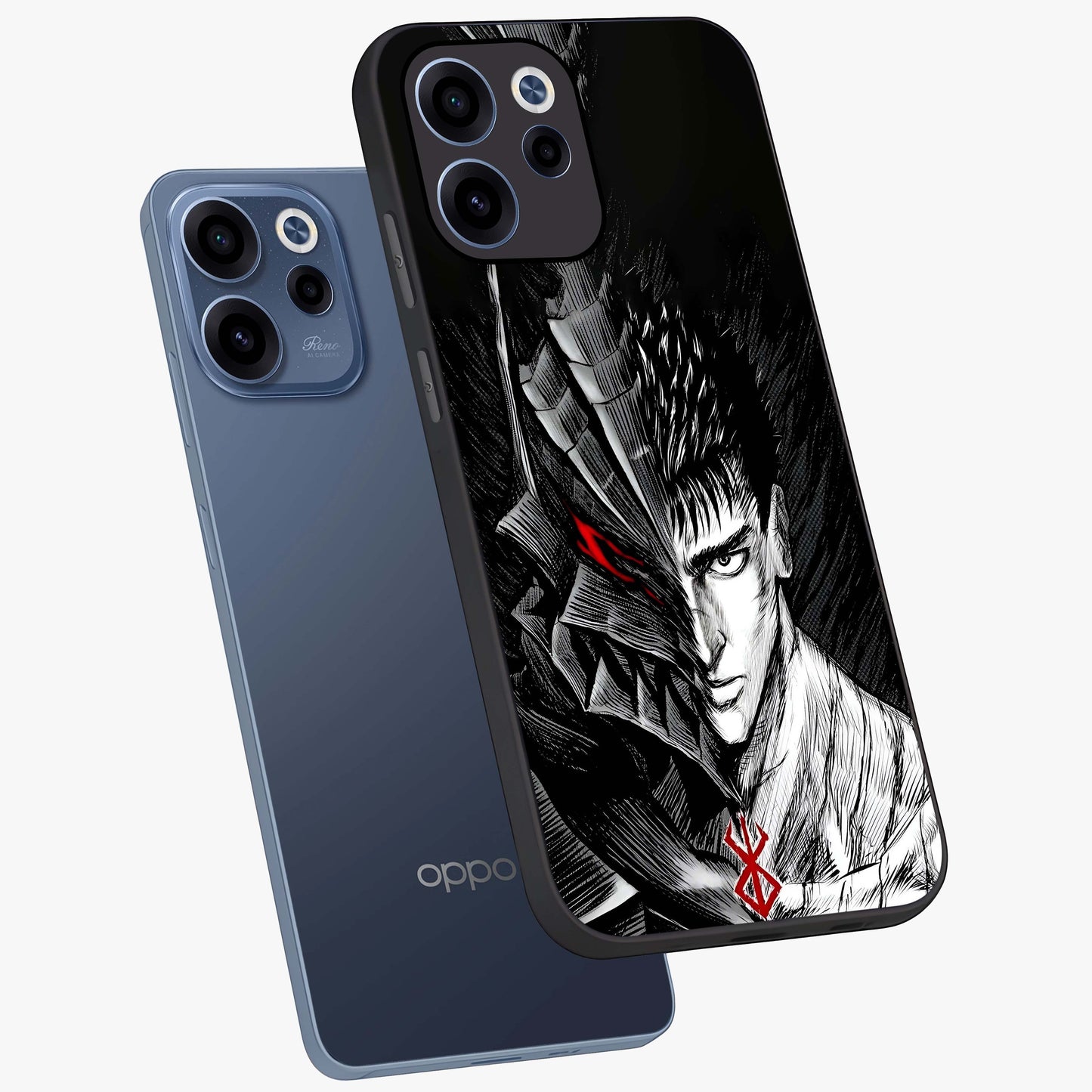 Berserker Blood Oath Glass Case displayed in angled mockup highlighting dark fantasy graphic design and powerful theme.
