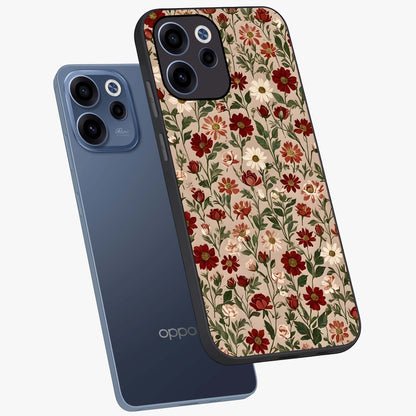 Biege Flower With Leaf Glass Case displayed in angled mockup highlighting minimal floral leaf design and elegant aesthetic.