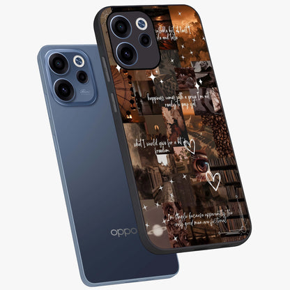 Bittersweet Aesthetic Chaos Glass Case displayed in angled mockup highlighting expressive abstract artwork and edgy aesthetic theme.