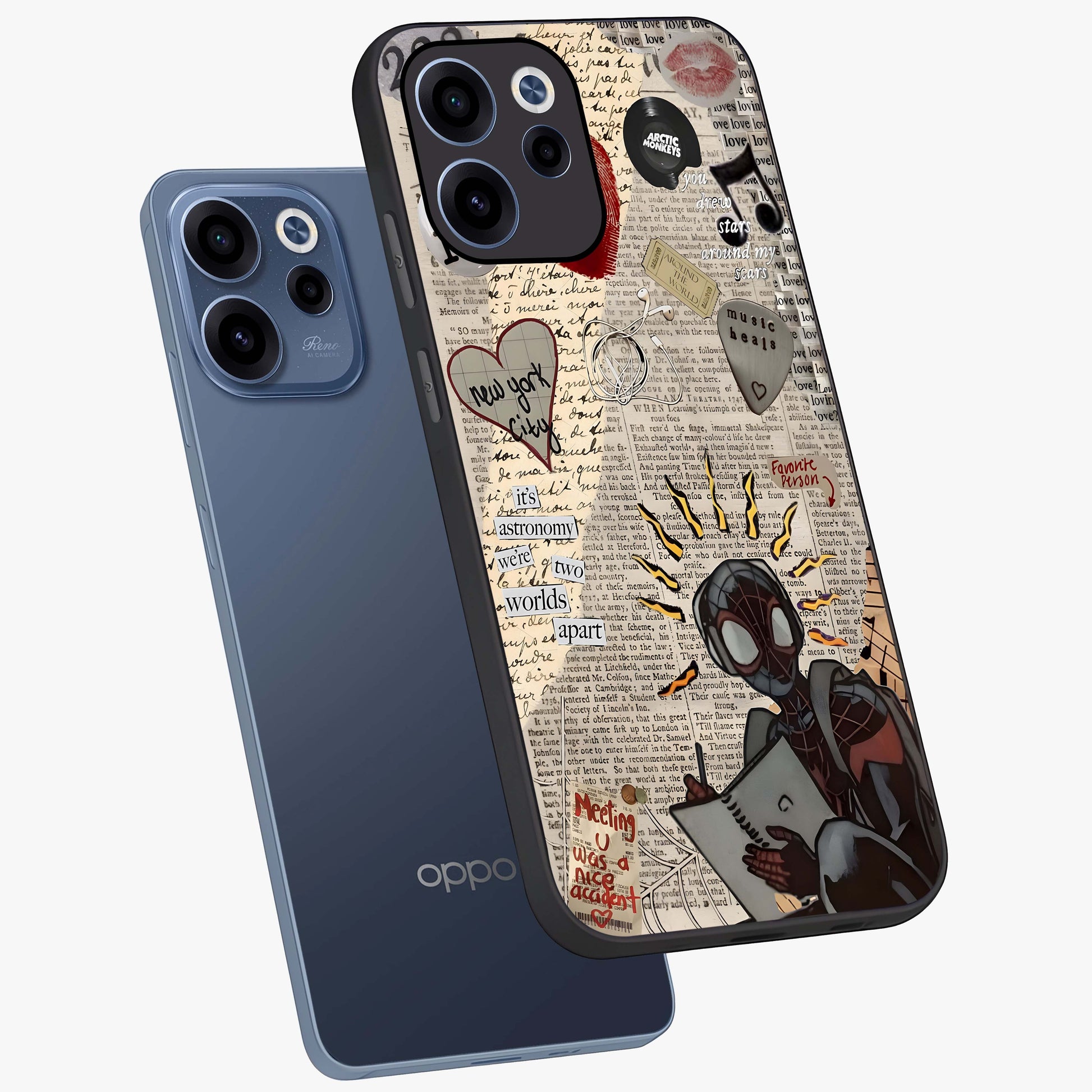 City Dream Sketch Glass Case displayed in angled mockup highlighting minimal city illustration with aesthetic sketch style.