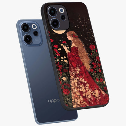 Crimson Dreams Glass Case displayed in angled mockup highlighting soft crimson aesthetic design with artistic theme.