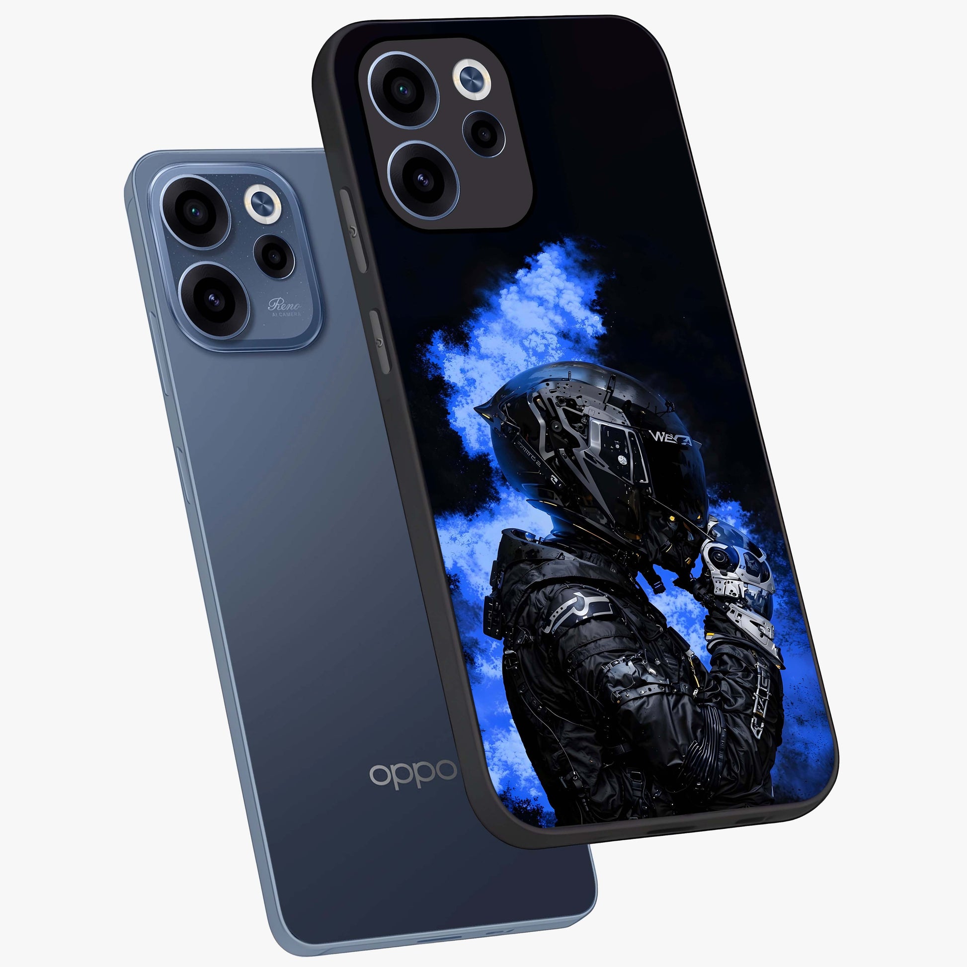 Cyber Sentinel Protocol Glass Case displayed in angled mockup highlighting digital cyber design with sci-fi aesthetic style.