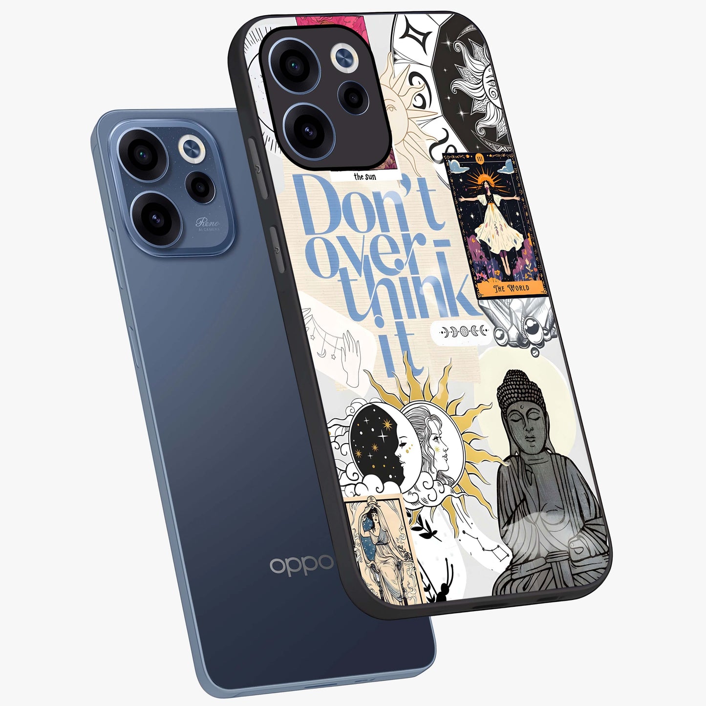 Ethereal Thoughts Glass Case displayed in angled mockup highlighting soft abstract design with calm ethereal aesthetic.