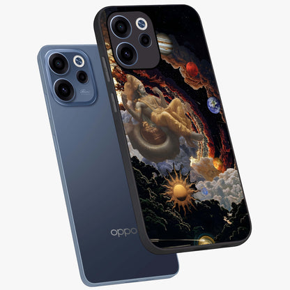 Galactic Divine God Glass Case displayed in angled mockup highlighting powerful celestial deity illustration with galactic aesthetic.